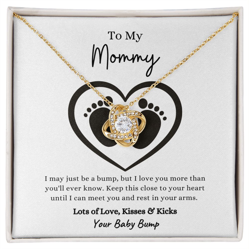 to My Loving Mom - Gift from Son - Love Knot Necklace 18K Yellow Gold Finish / Standard Box