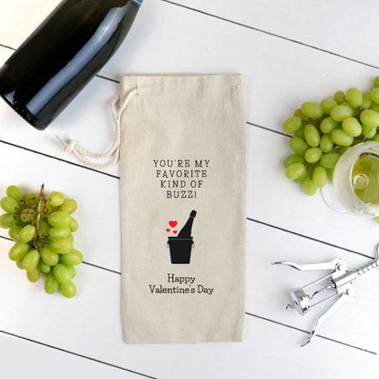 You're My Favorite Kind of Buzz! - Valentine's Day Wine Tote Bag Helenity Gift Shop